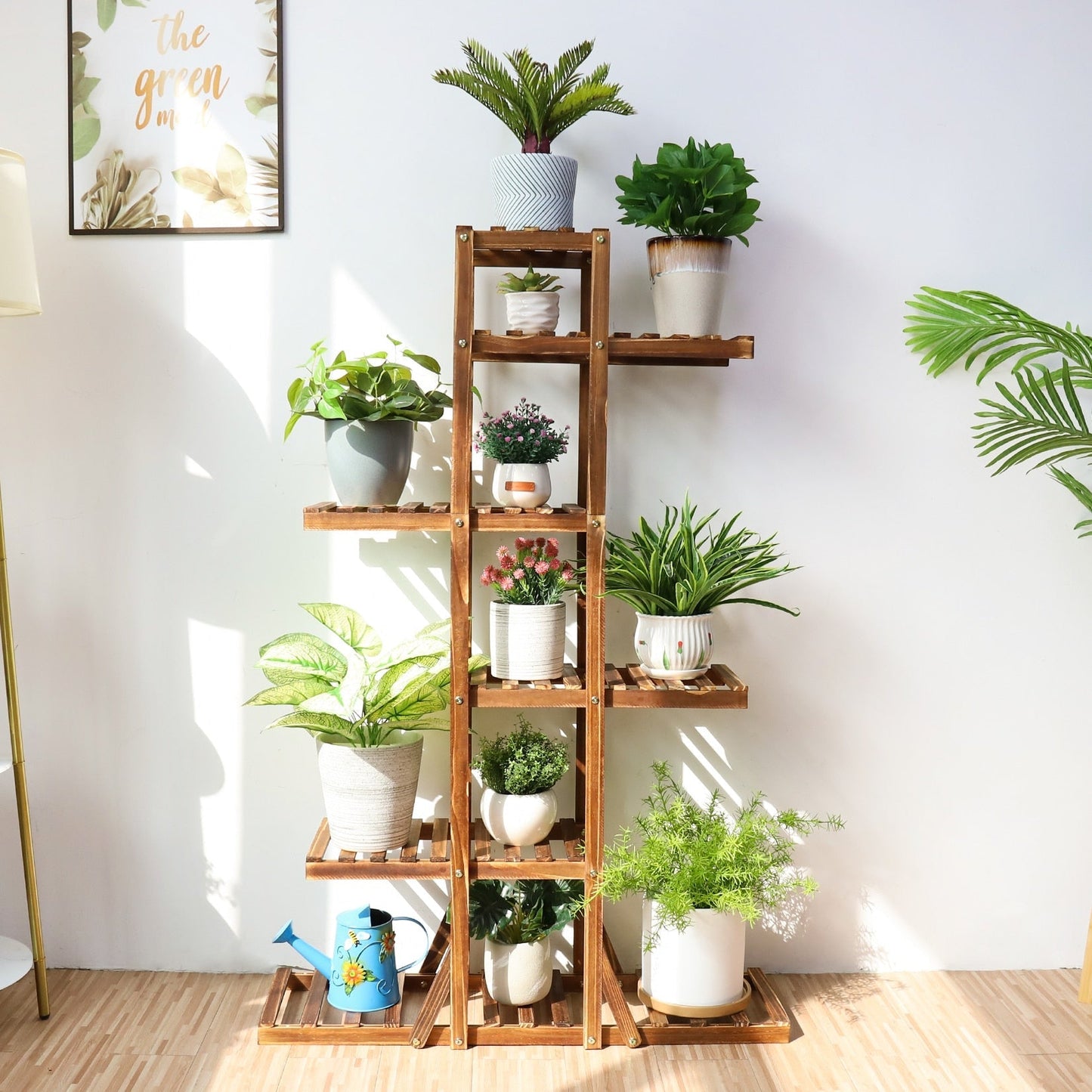 6-Tier Wooden Plant Stand for Indoor Decoration