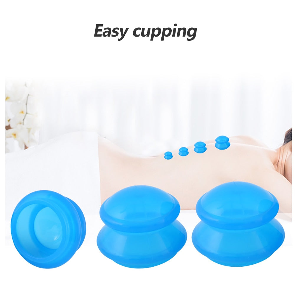 4PCS Silicone medical Vacuum Cans Massage Suction Cup Full Body Vacuum