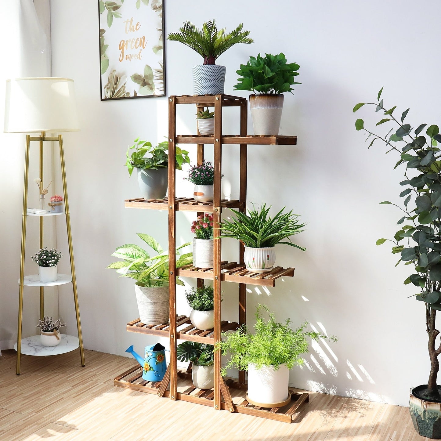 6-Tier Wooden Plant Stand for Indoor Decoration