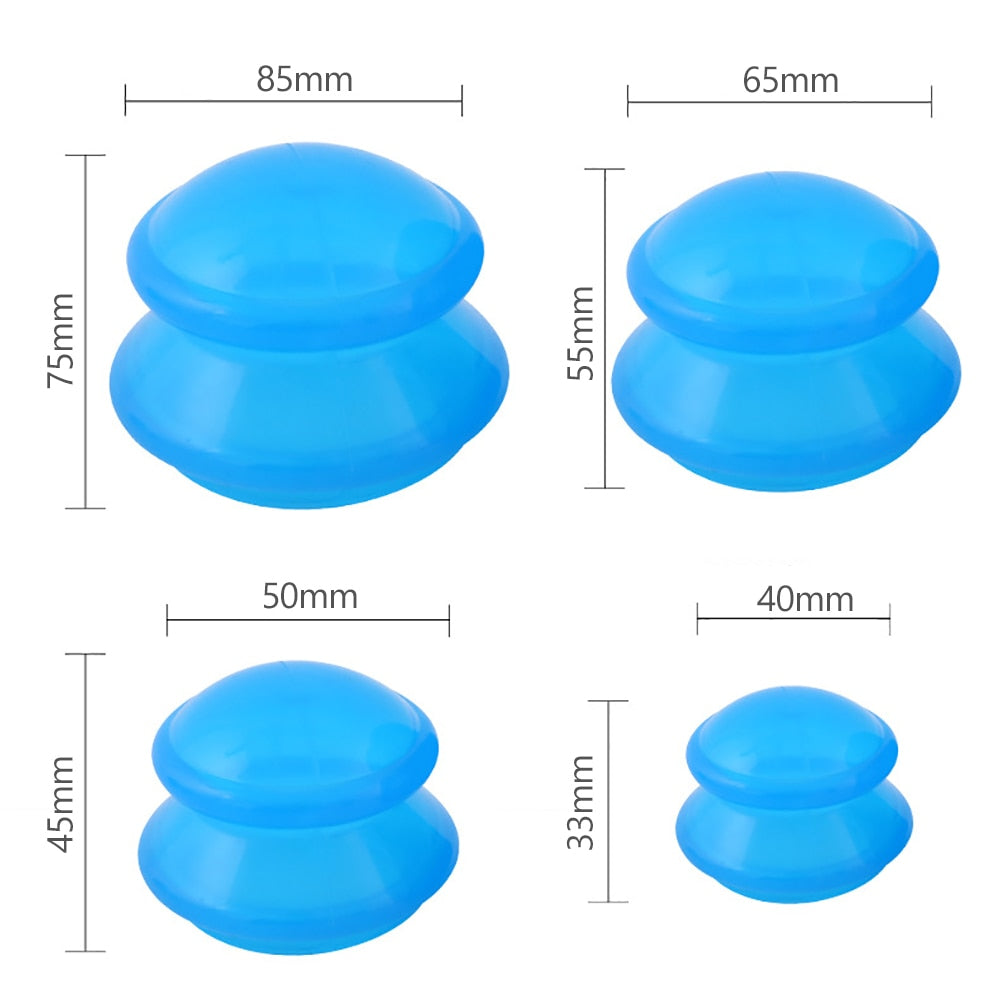 4PCS Silicone medical Vacuum Cans Massage Suction Cup Full Body Vacuum