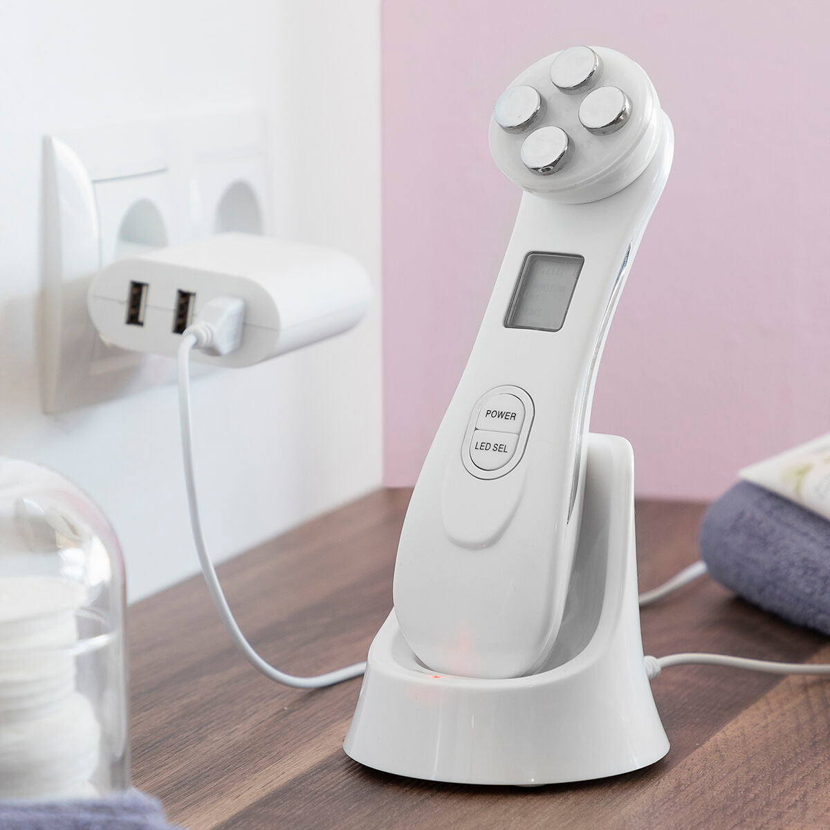 Facial Massager with Radiofrequency, Phototherapy and