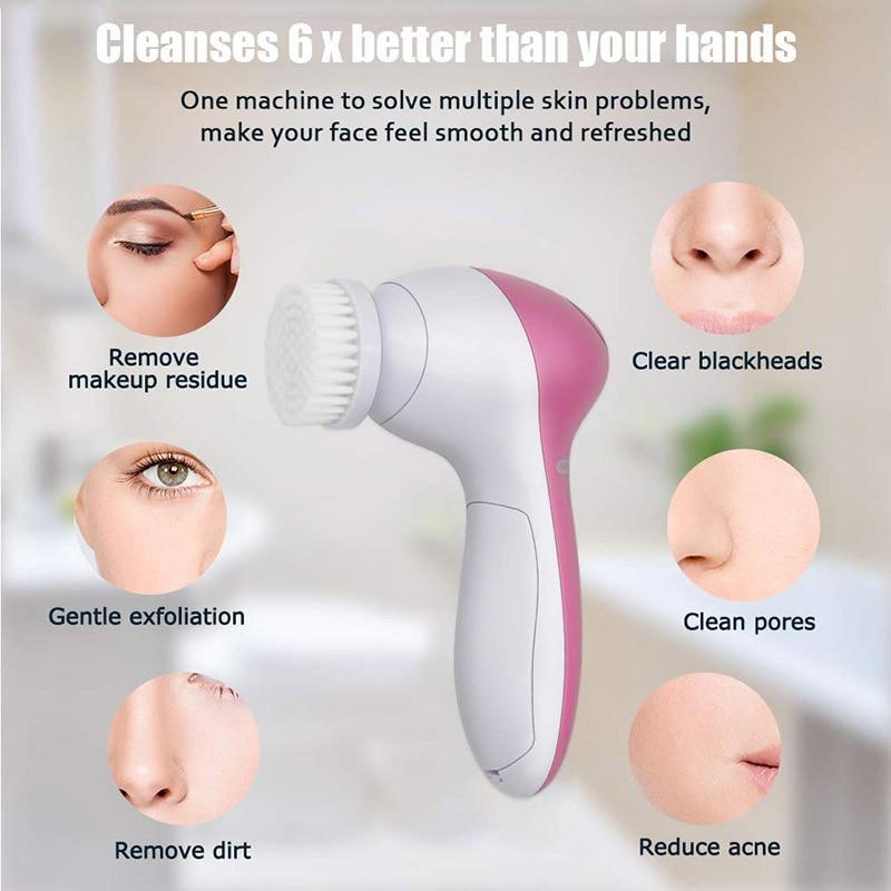Set de 5 en 1 : Brosse de Nettoyage et Massage Visage