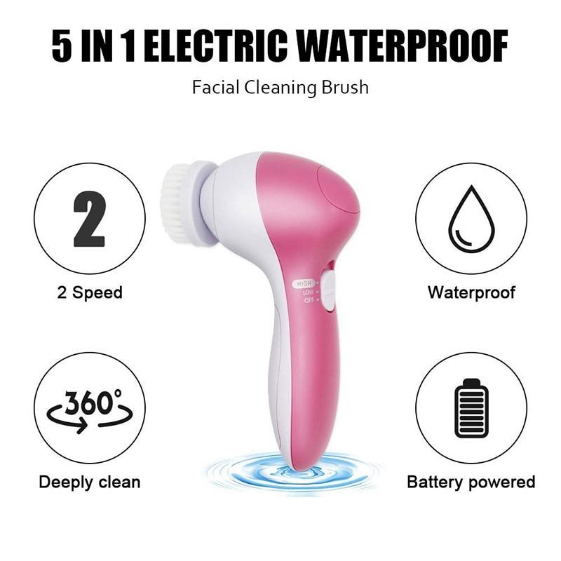 Set de 5 en 1 : Brosse de Nettoyage et Massage Visage