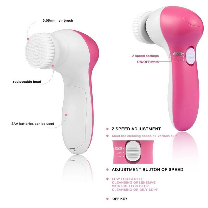 Set de 5 en 1 : Brosse de Nettoyage et Massage Visage